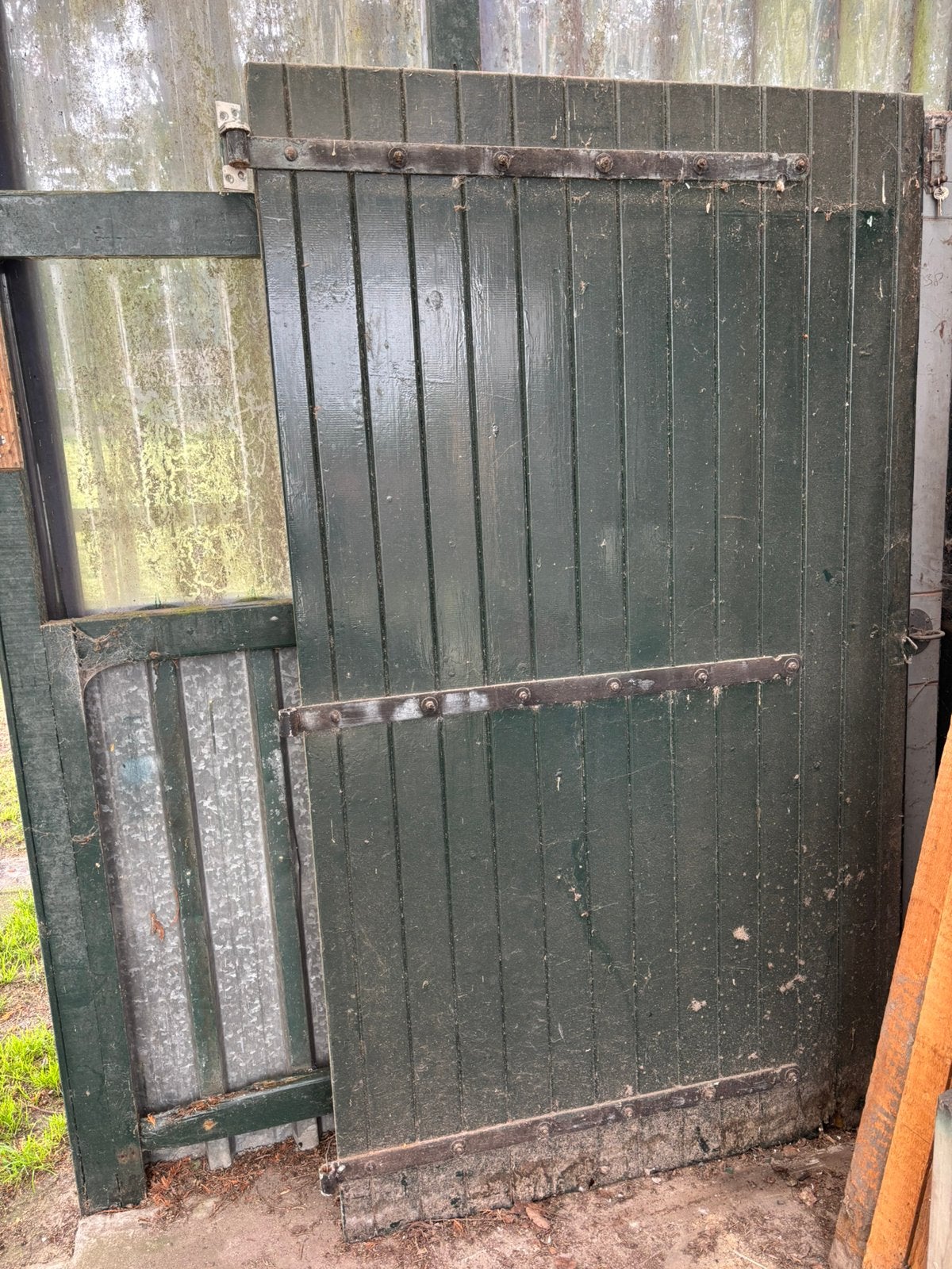 Groene boerderijdeuren deeldeuren opgeklampte deuren garage, Doe-het-zelf en Verbouw, Ophalen, 120 cm of meer, Garagedeur, 200 tot 215 cm