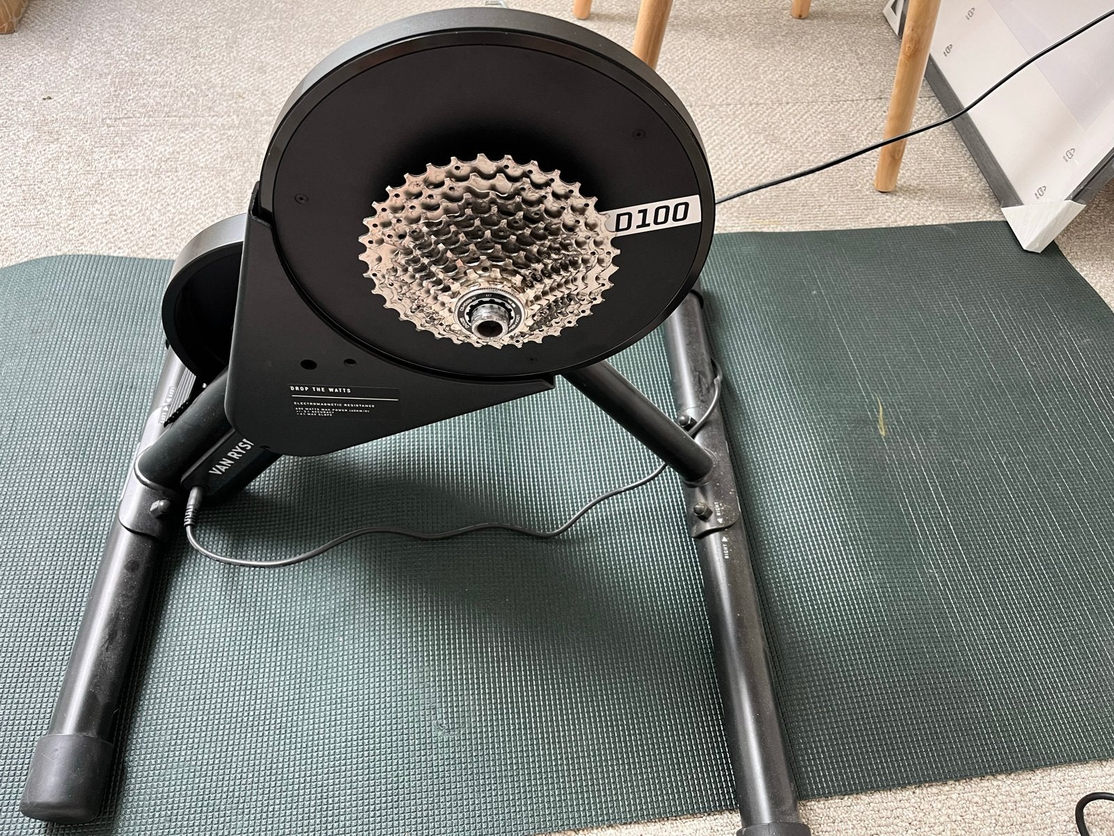 Smarttrainer Van Rysel D100 met gemonteerde cassette, Minder dan 10 versnellingen, Gebruikt, Carbon, Ophalen