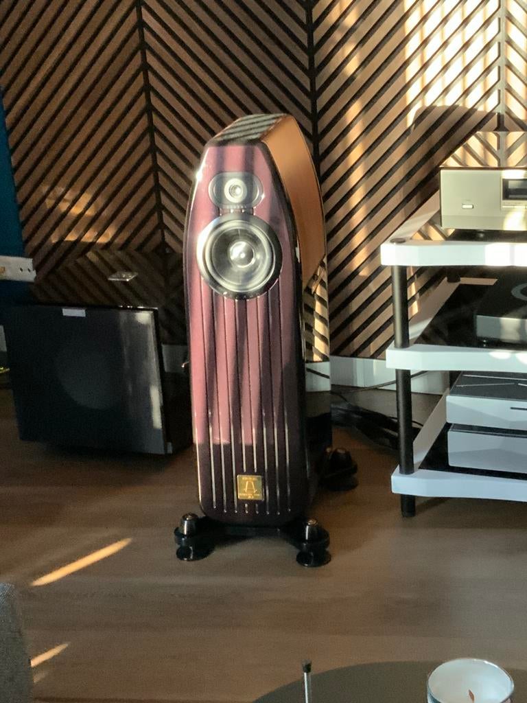 Kharma Exquisite Mini 2.1 F-drive Luidsprekers Aubergine, Zo goed als nieuw, 120 watt of meer, Front, Rear of Stereo speakers