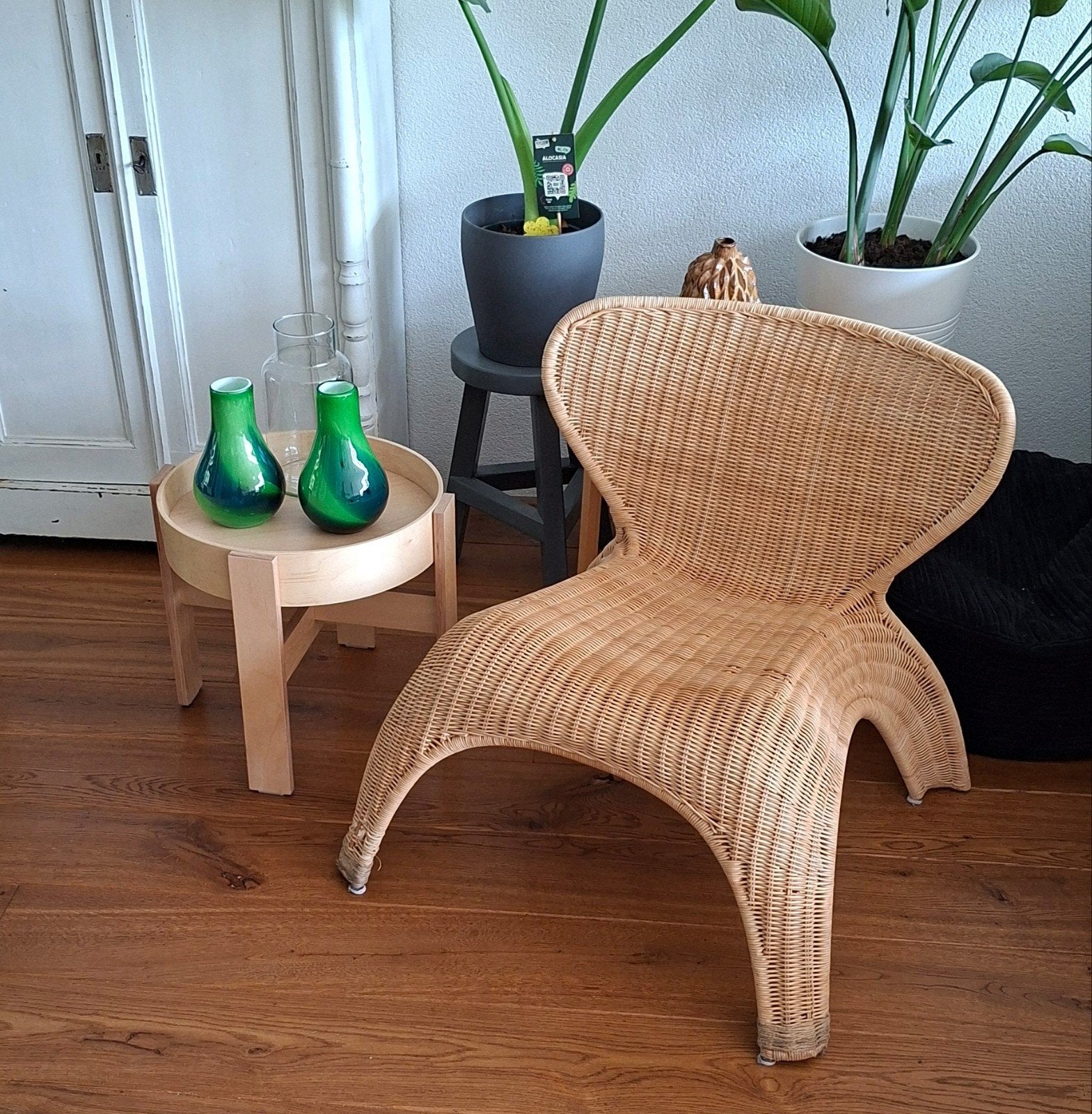 Vintage IKEA 'Gulte' Rotan Loungestoel (1999), Ophalen, Minder dan 50 cm, Gebruikt, Boho
