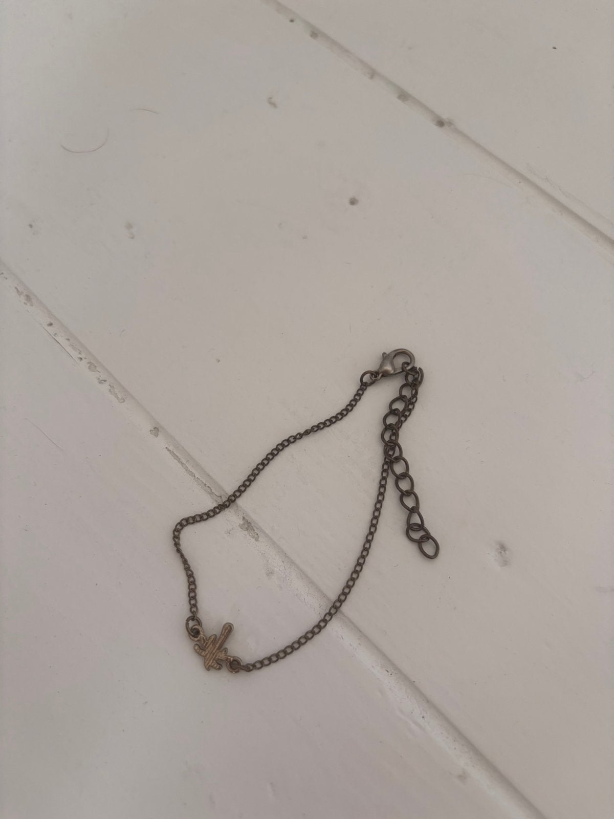 Een leuk zilver armbandje met een goude palmboompje op, Verzenden, Zo goed als nieuw, Zilver, Met bedels of kralen
