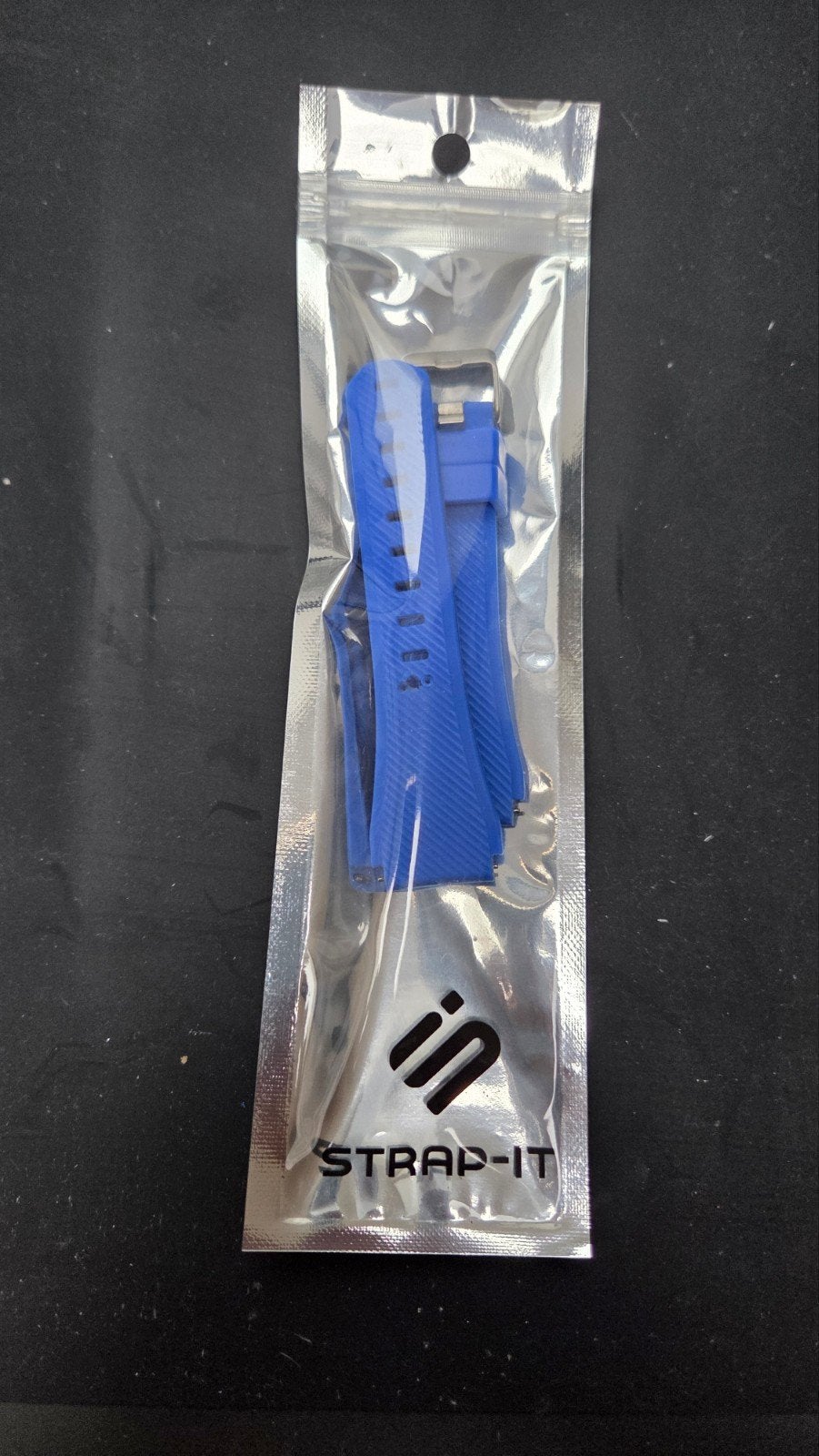 Blauwe siliconen horlogeband 20mm - Strap-It, Overige merken, Gebruikt, Polshorloge, Kunststof