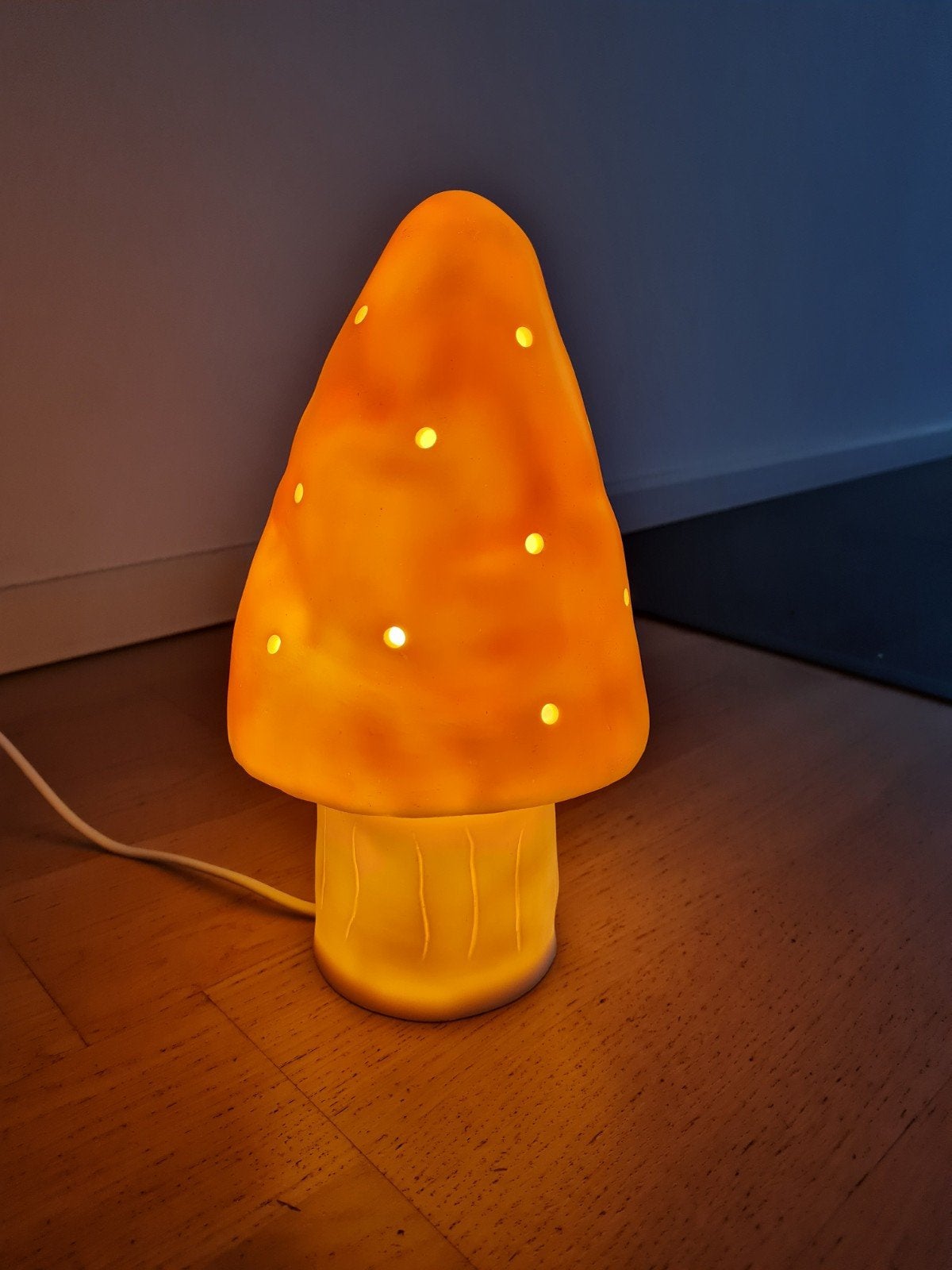 Leuke gele paddenstoel lamp - sfeervolle verlichting, Ophalen of Verzenden, Zo goed als nieuw, Kunststof, Geel