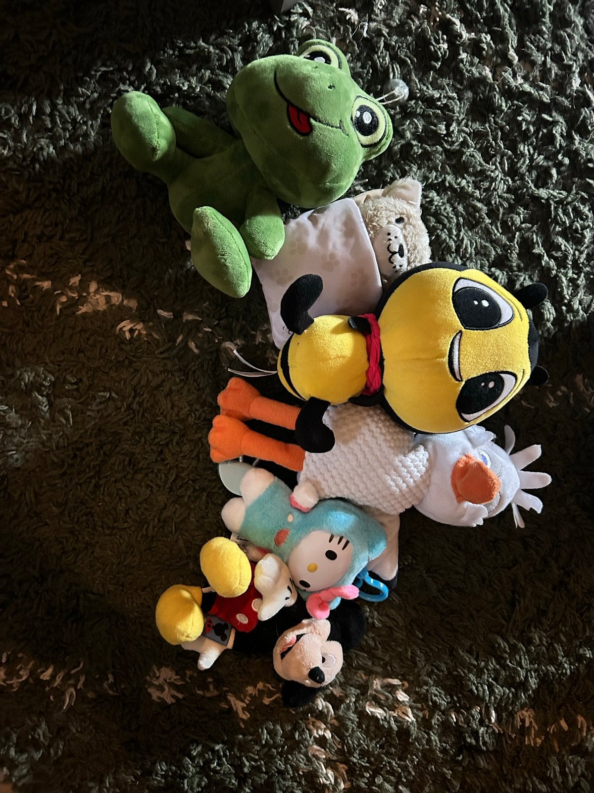 Leuke knuffelcollectie: kikker, bij, Hello Kitty, Mickey Mou, Kikker, Ophalen of Verzenden, Disney, Gebruikt