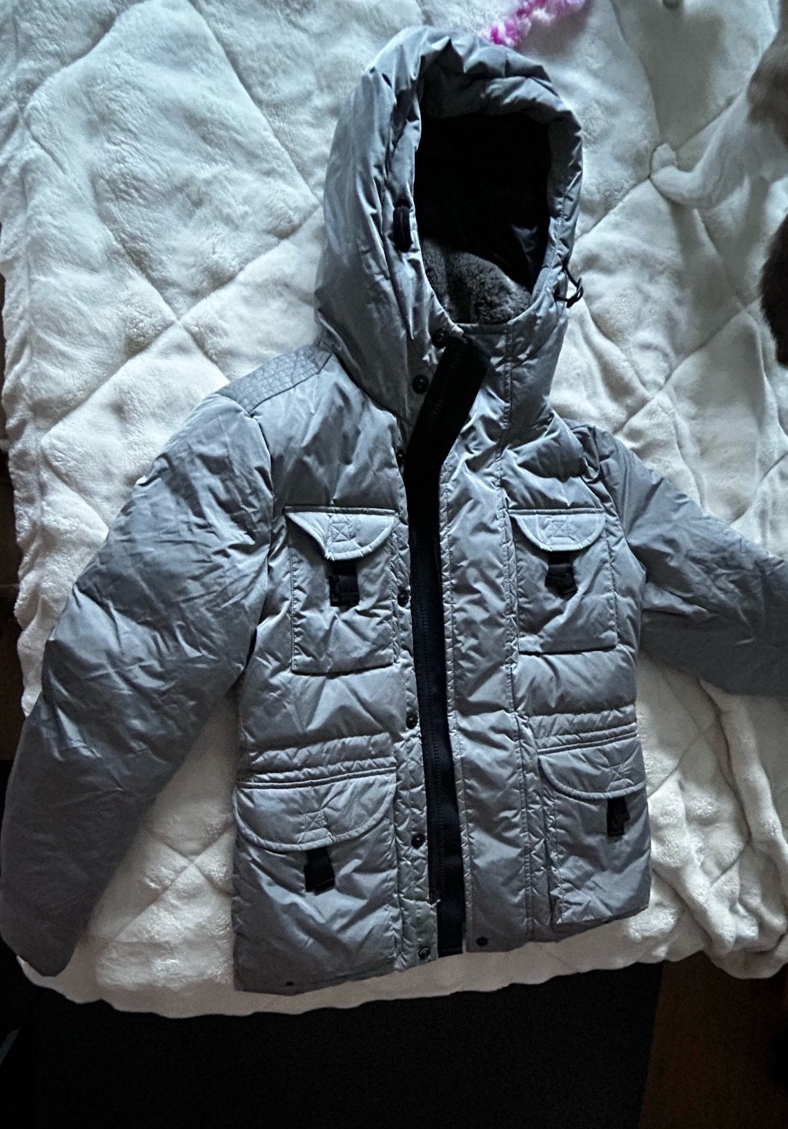 Peuterey Aiptek Winterjas met Bontkraag - Maat XS, Ophalen of Verzenden, Zo goed als nieuw, Maat 34 (XS) of kleiner, Grijs