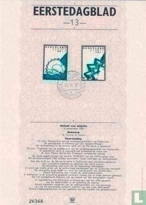 Eerstedagblad 13 - Europa Historische gebeurtenissen 1982, Postzegels en Munten, Ophalen of Verzenden