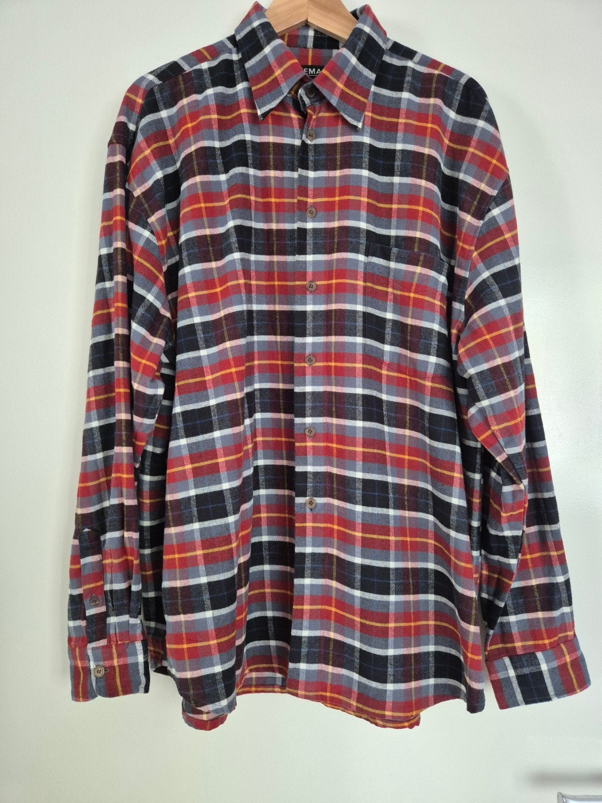 Vintage Flanel Blouse | houthakkersblouse | ruitjes, plaid, Vintage, Ophalen of Verzenden, Zo goed als nieuw, Grijs
