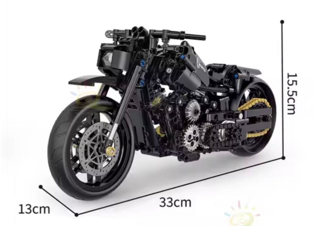 Bouwsteenset Chopper/Cruiser Motor - 586 pcs - Schaal 1:8, Nieuw, Ophalen of Verzenden, Racers, Compleet