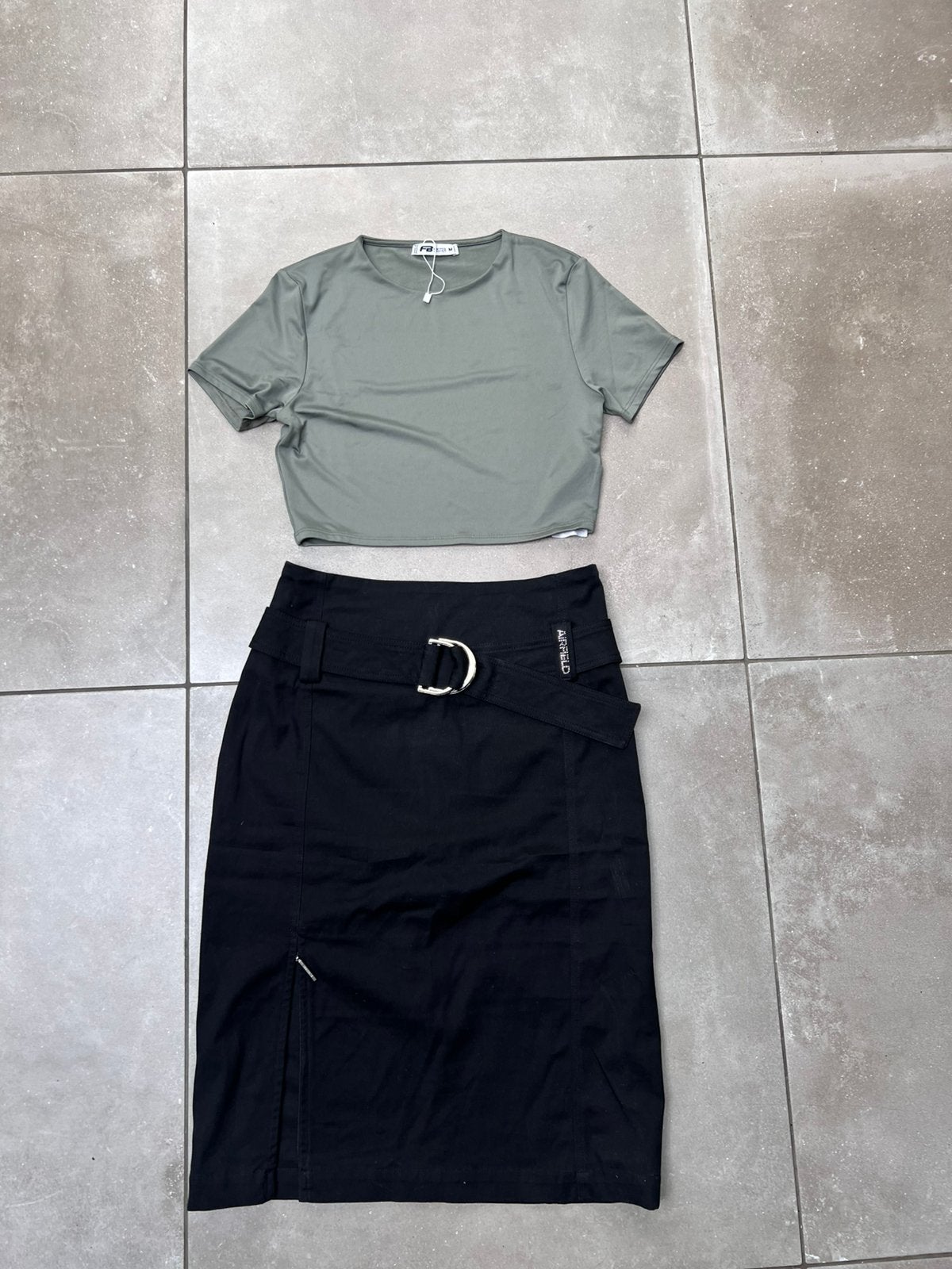 AIRFIELD ZWARTE KOKERROK ROK MAAT 38 + FB SISTERS CROP TOP M, Ophalen of Verzenden, Zo goed als nieuw