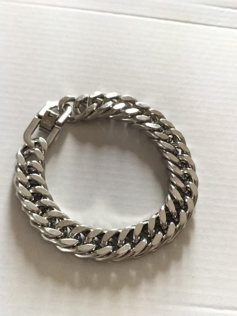 Prachtige stainless steel mannen armband.., Sieraden, Tassen en Uiterlijk, Armbanden, Verzenden, Zo goed als nieuw, Zilver, Staal