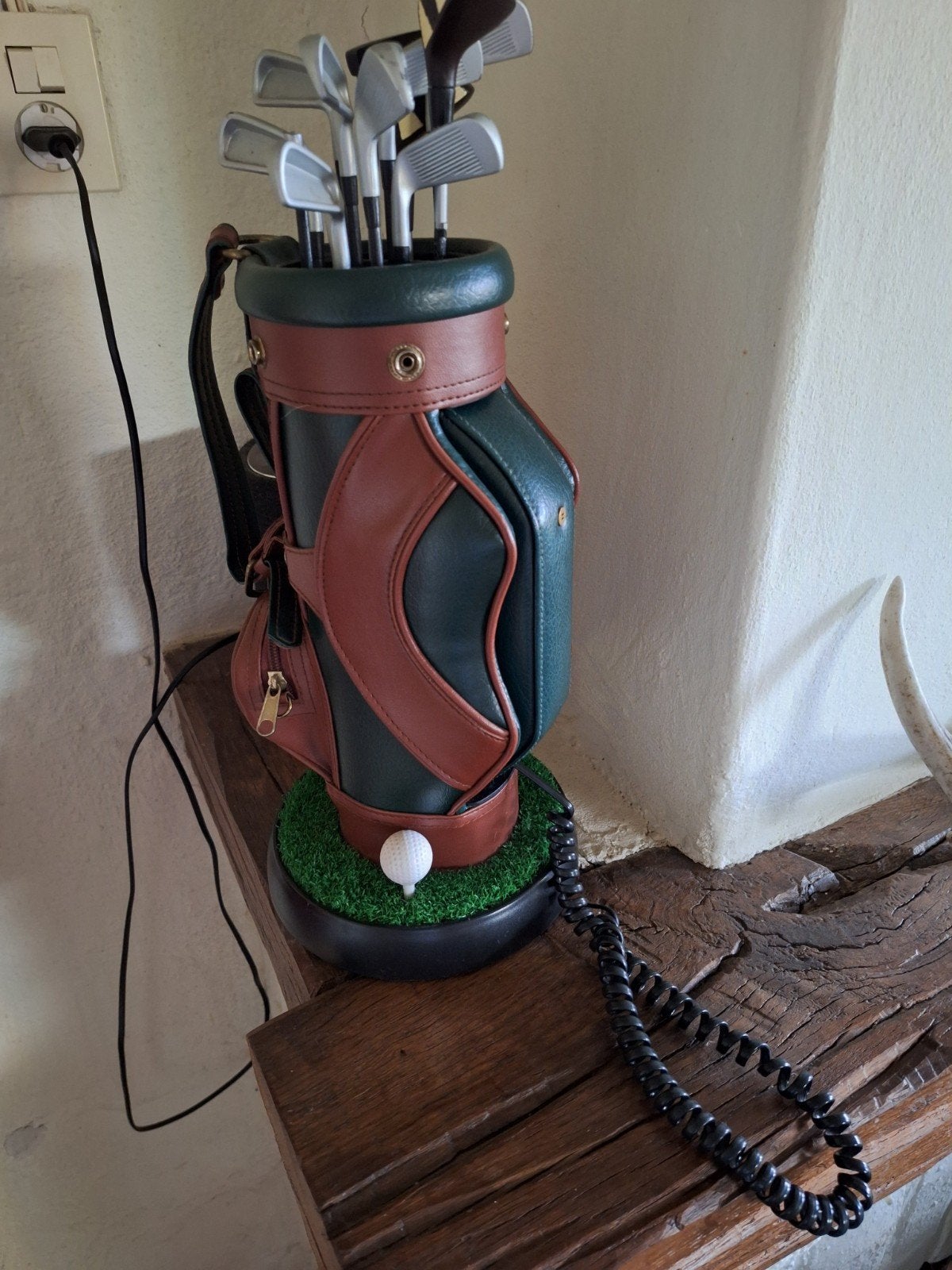 Vintage Telefoon in Golf Tas Design - Uniek Decorstuk, Telecommunicatie, Ophalen of Verzenden, Gebruikt