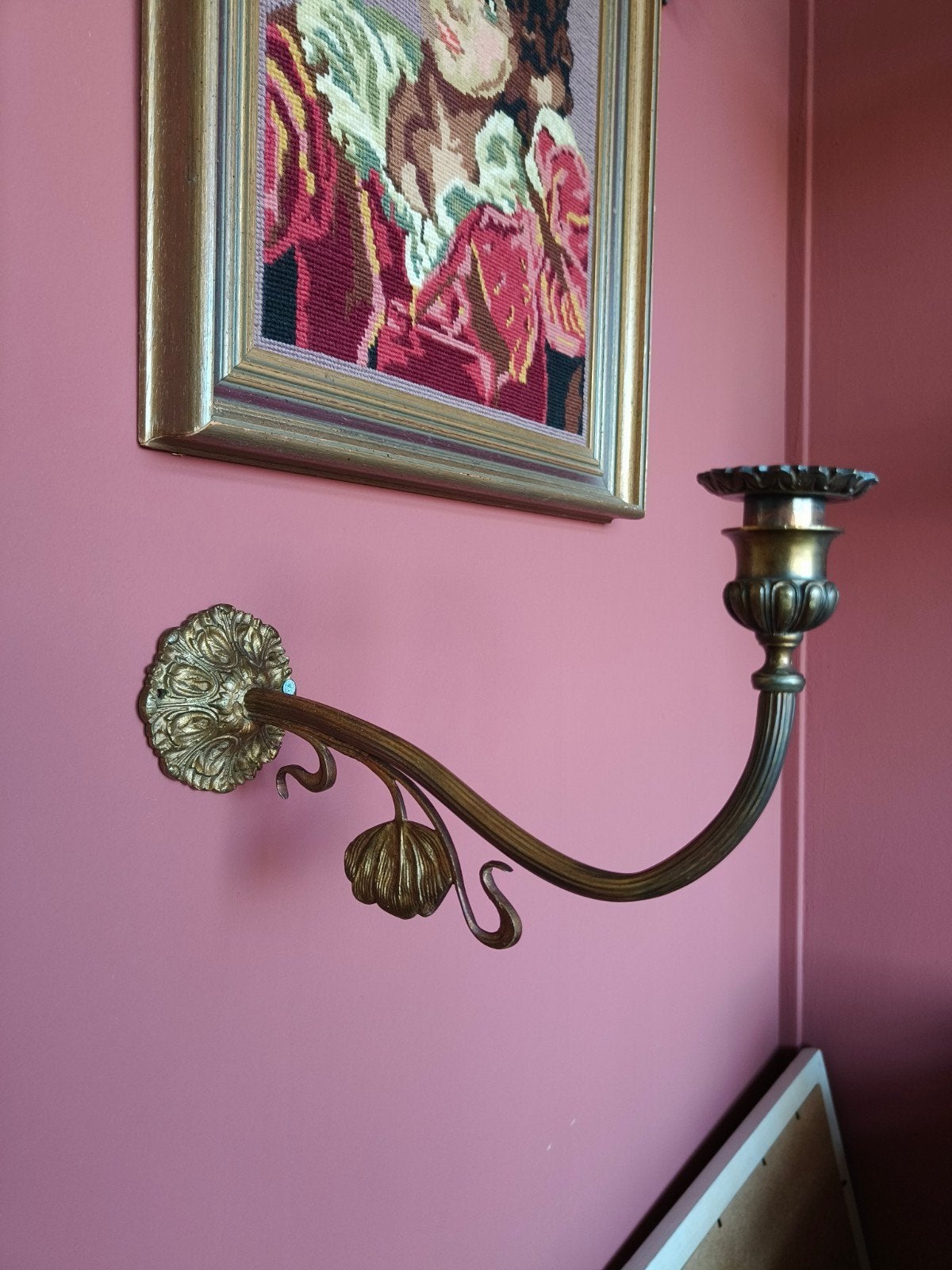 Art Nouveau wandkandelaar, Antiek en Kunst, Ophalen of Verzenden, Koper of Brons