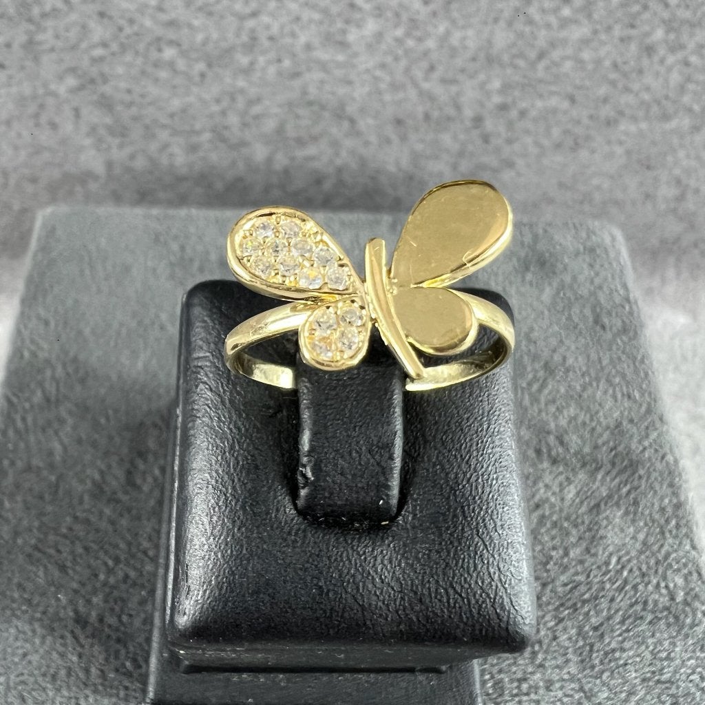 Gouden Ring | 14k | 1,75g | vlinder | mt 16,5 | 413105, Sieraden, Tassen en Uiterlijk, Ringen, Gebruikt, Ophalen of Verzenden
