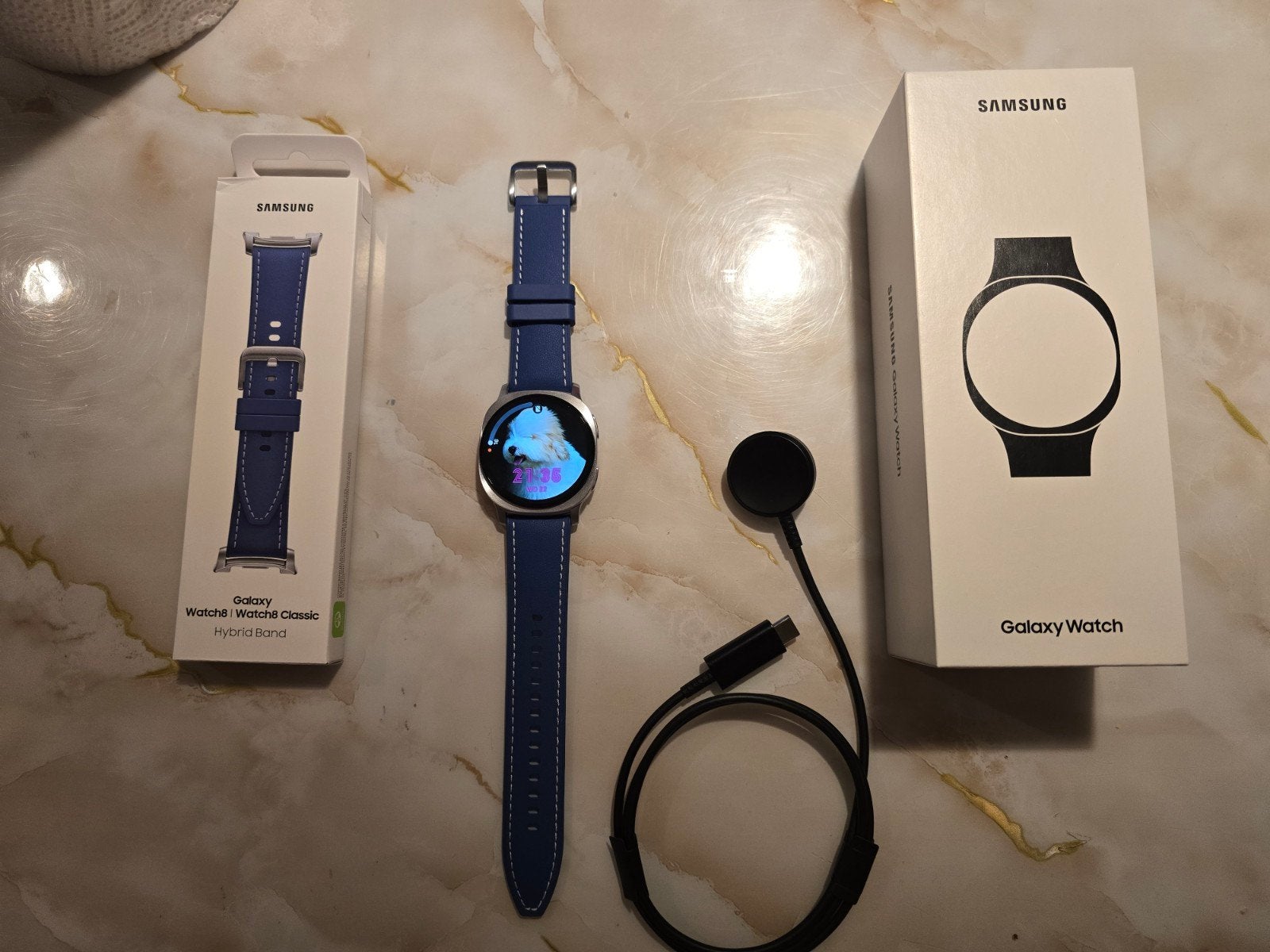 Samsung Galaxy Watch 8 – als nieuw, compleet met lader, Ophalen, Zwart, Zo goed als nieuw, Samsung galaxy watch 8