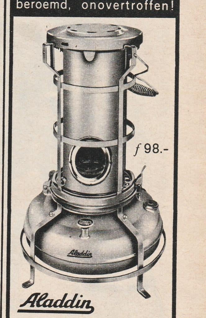 Retro reclame 1962 Aladdin petroleum kachel & convector, Verzenden, Overige typen