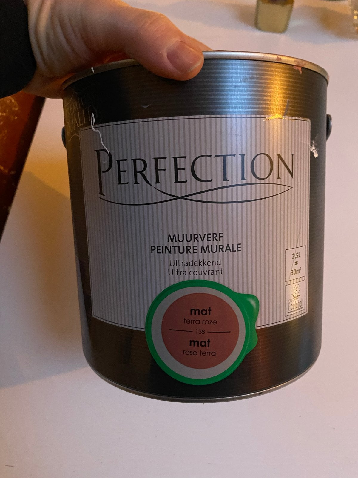 Perfection Muurverf Mat Terra Roze - 3/4 Vol, Ophalen, Gebruikt, Verf, Roze