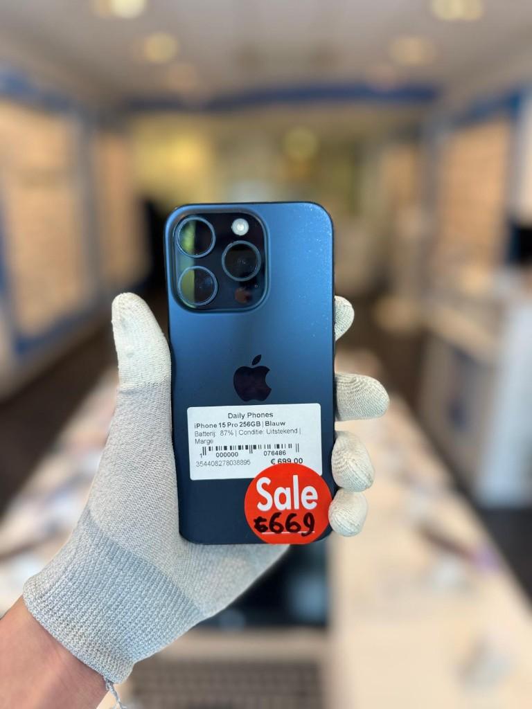 iPhone 15 Pro 256GB | Blauw, Telecommunicatie, Overige Telecommunicatie, Zo goed als nieuw, Ophalen of Verzenden