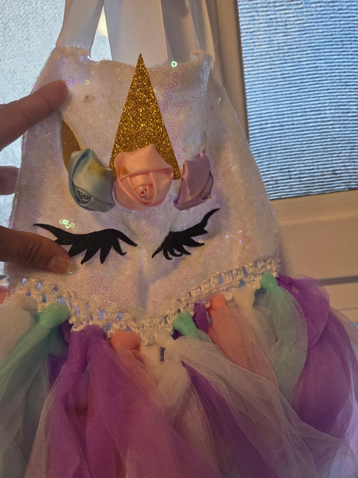 Unicorn jurk met tule reepjes voor 2 tot 3/4 jr, Kinderen en Baby's, Carnavalskleding en Verkleedspullen, Ophalen, Gebruikt, Meisje