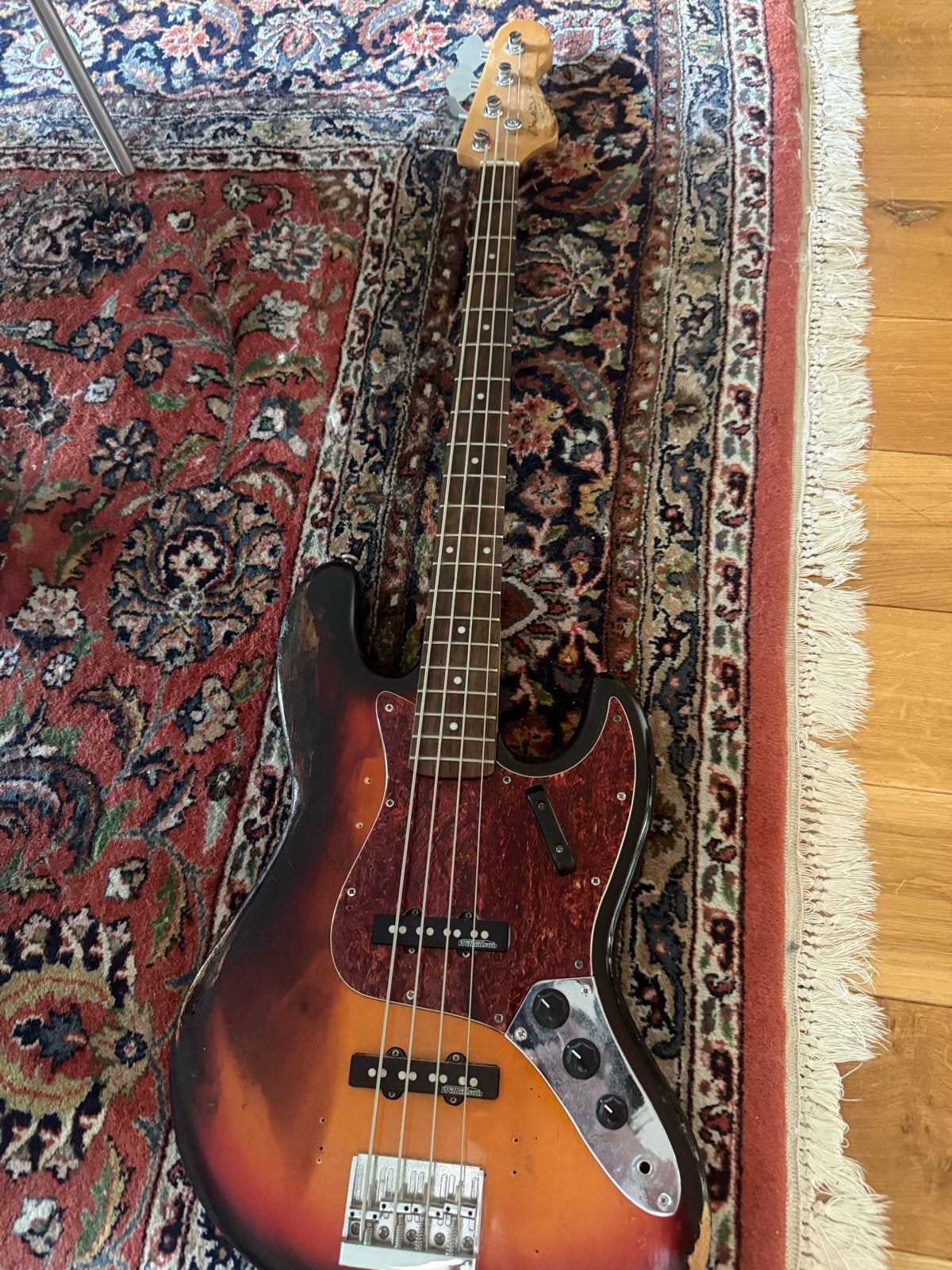 Jazz Bass-stijl basgitaar – hobbyproject – Wilkinson pickups, Ophalen, Gebruikt, Elektrisch
