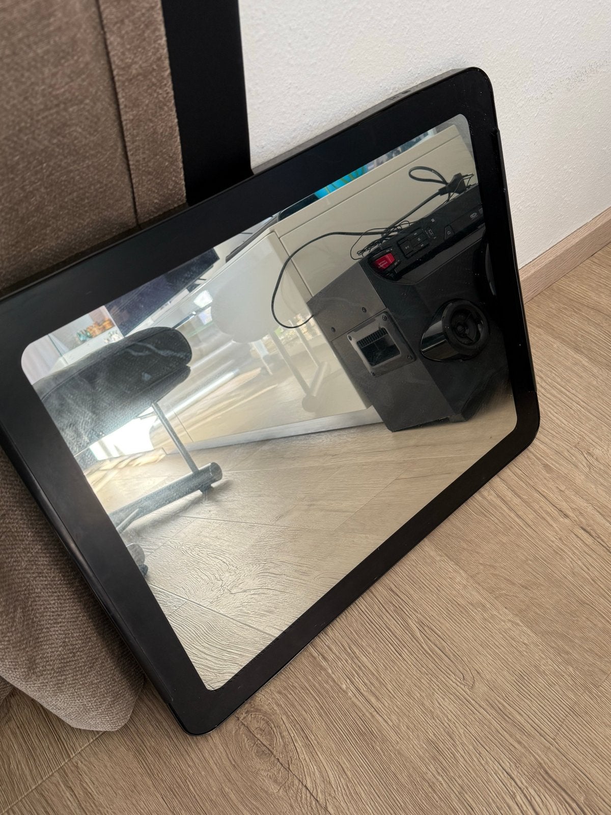 IKEA GRUA Spiegel - Zwart frame, zo goed als nieuw, Ophalen, Zo goed als nieuw, Minder dan 100 cm, Rechthoekig