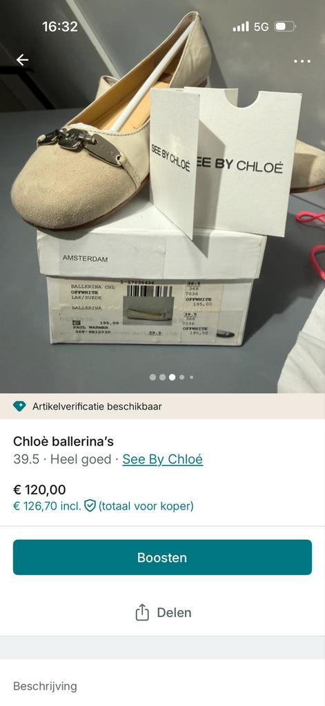 See By Chloé ballerina's, Verzenden, Zo goed als nieuw, Beige, Ballerina's