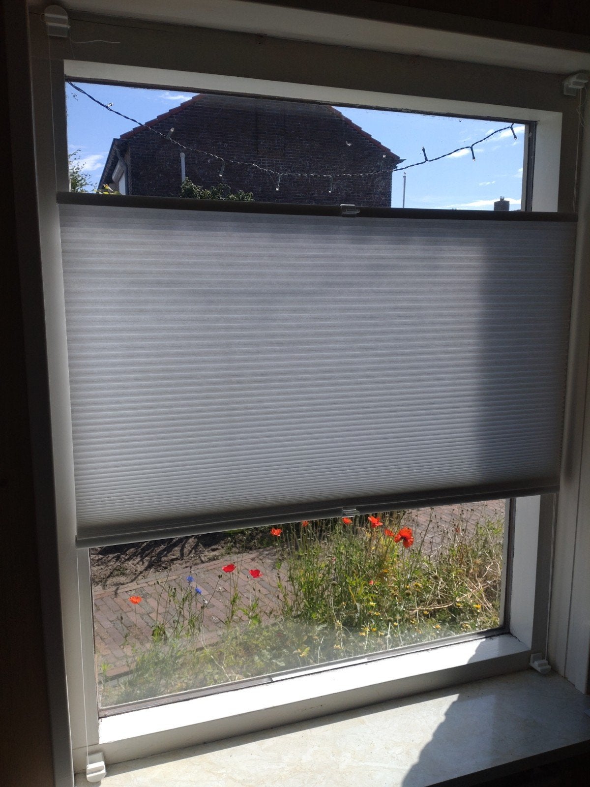 Plisségordijn Wit - 90 cm breed, Huis en Inrichting, Gebruikt, Wit, Ophalen of Verzenden, Lichtdoorlatend