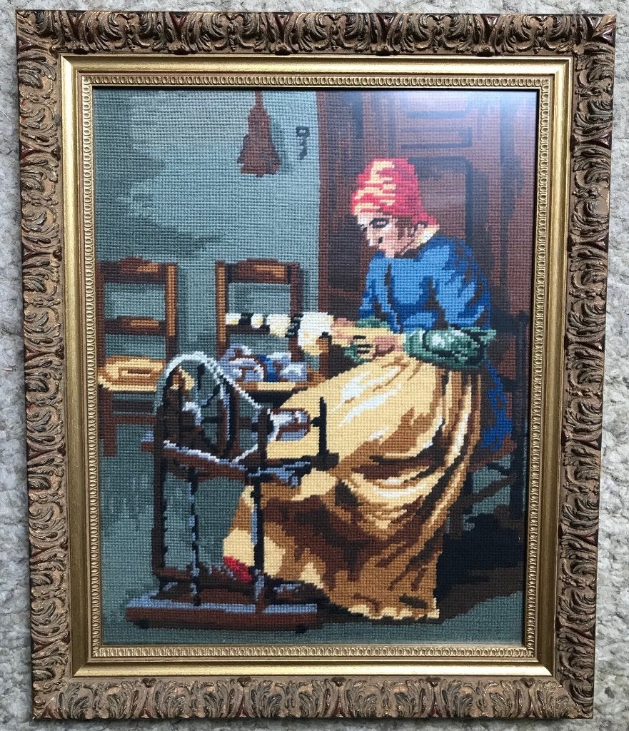 Schilderij De Spinster, Ophalen, Portret of Personen, Oud hollands, Overige technieken