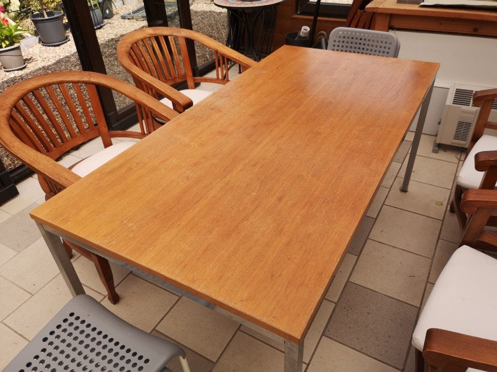 Fröscher design eettafel / salontafel - jaren 70, Huis en Inrichting, Ophalen, Gebruikt, Vintage minimalistisch Design, 200 cm of meer