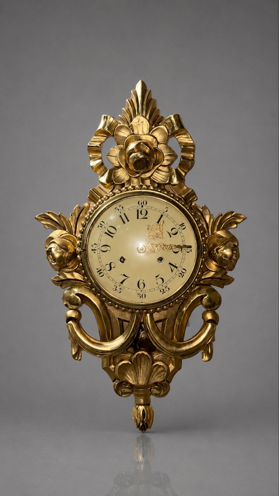 Rococo Wandklok Verguld, Ophalen of Verzenden