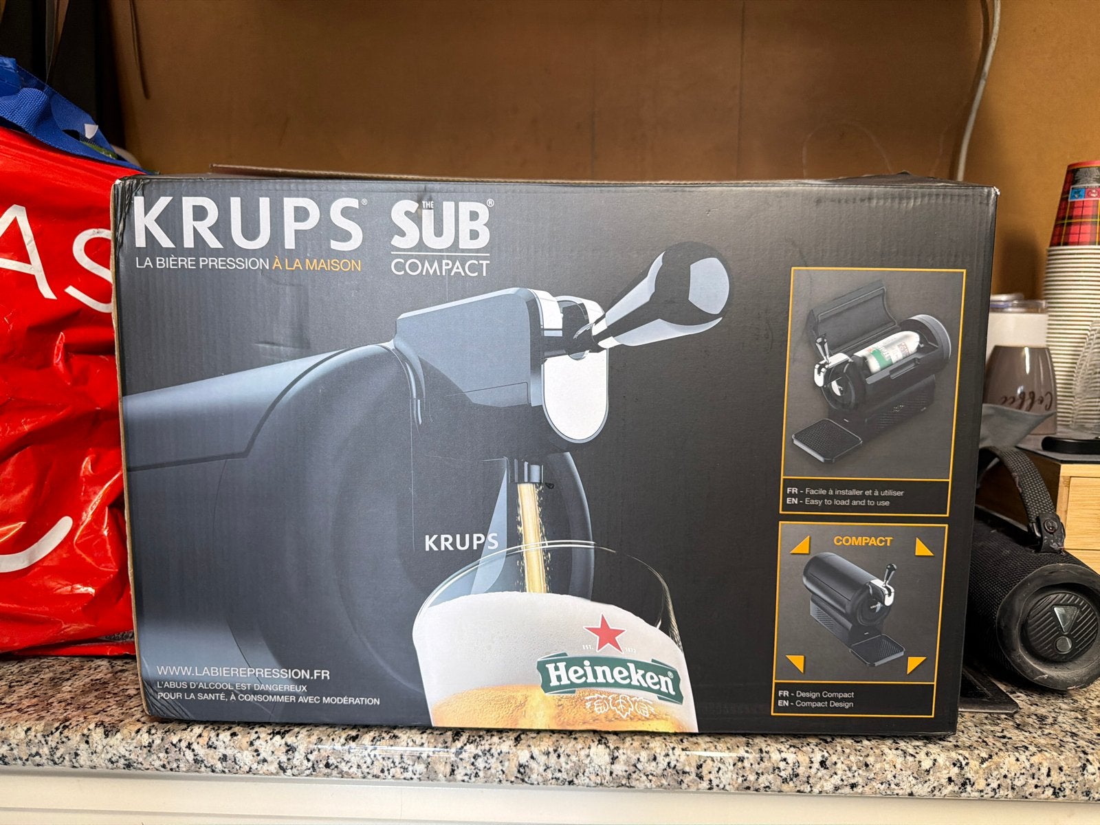 Krups The Sub Compact thuistap - Bier Tap Heineken, Witgoed en Apparatuur, Thuistaps, Ophalen of Verzenden, Nieuw, Krups