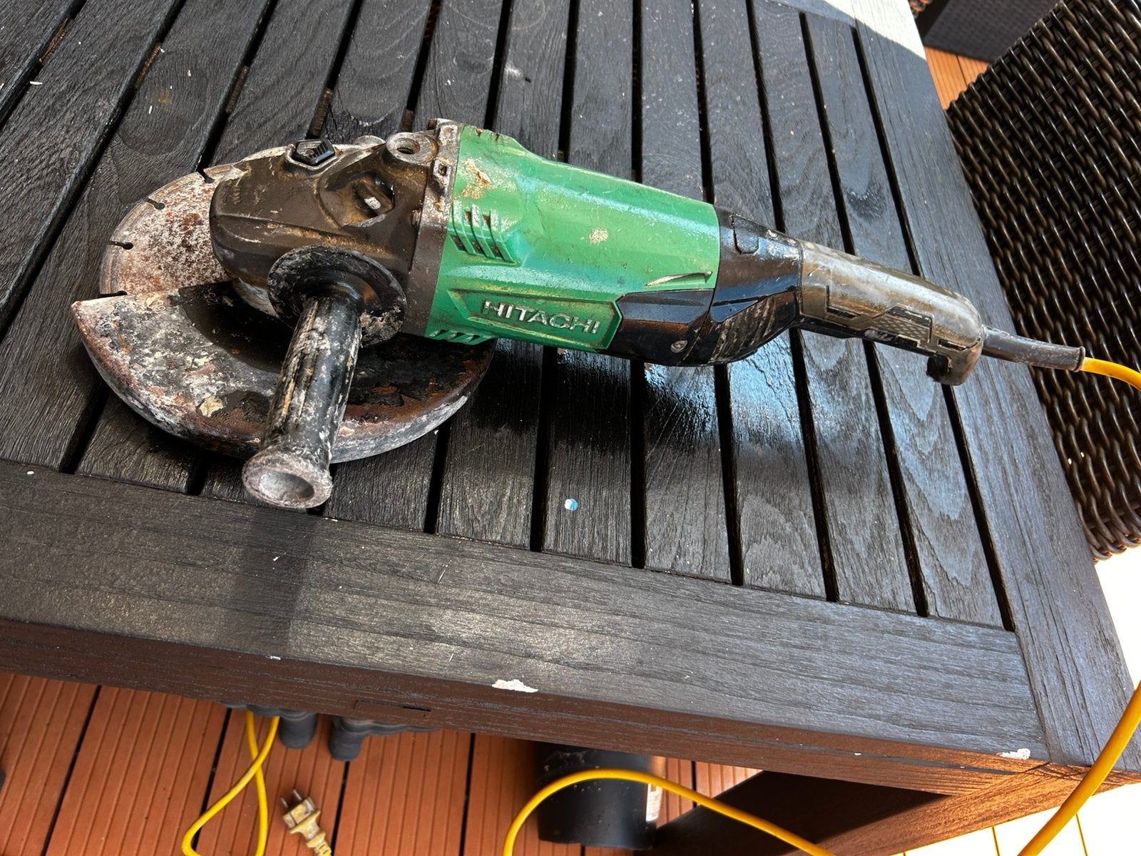 Grote slijpmachine hikoki hitachi, Ophalen of Verzenden, Zo goed als nieuw, 1000 watt of meer, Haakse handslijpmachine