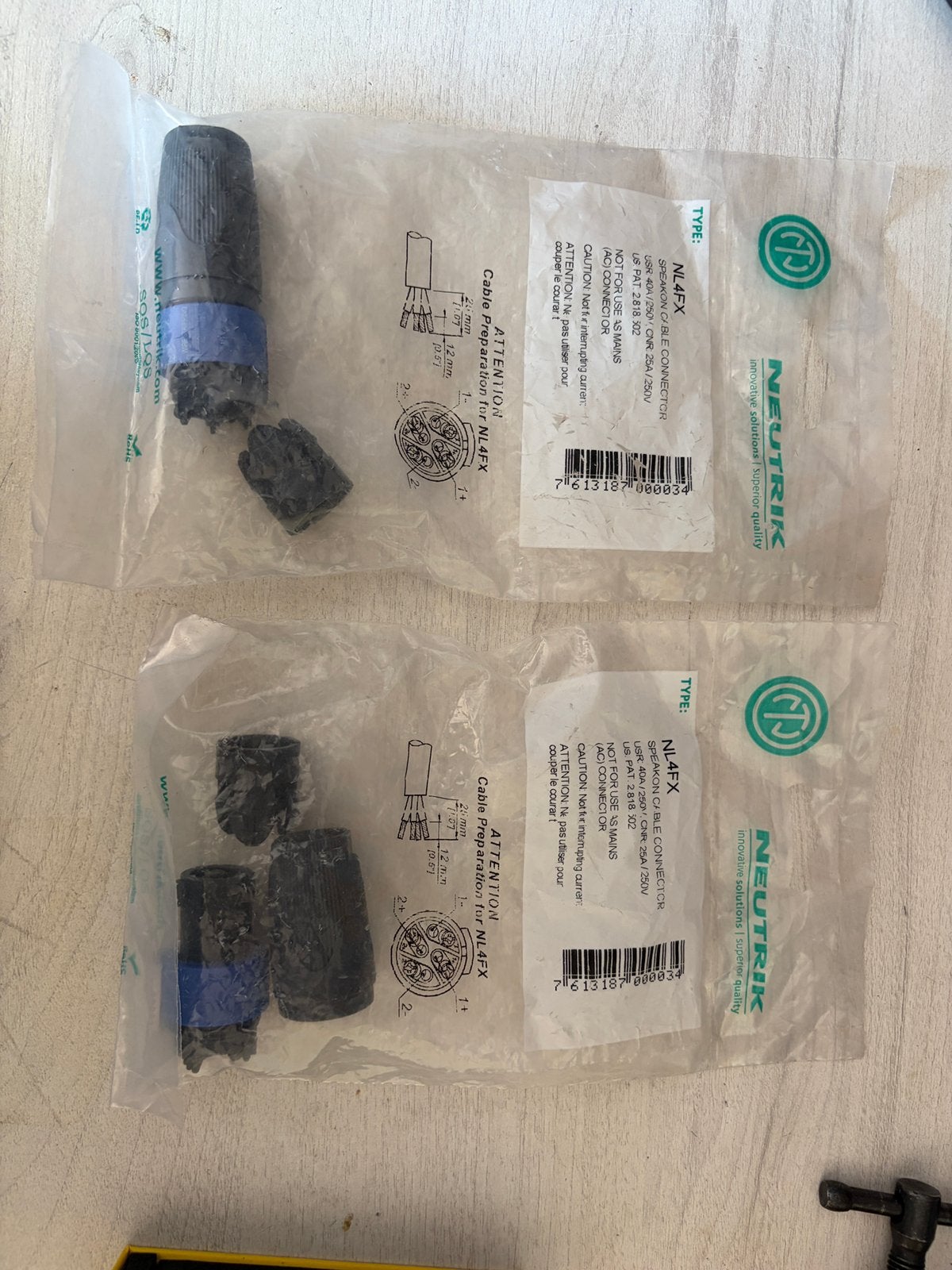 Neutrik speakon NL4FX 2X, Ophalen of Verzenden, Nieuw