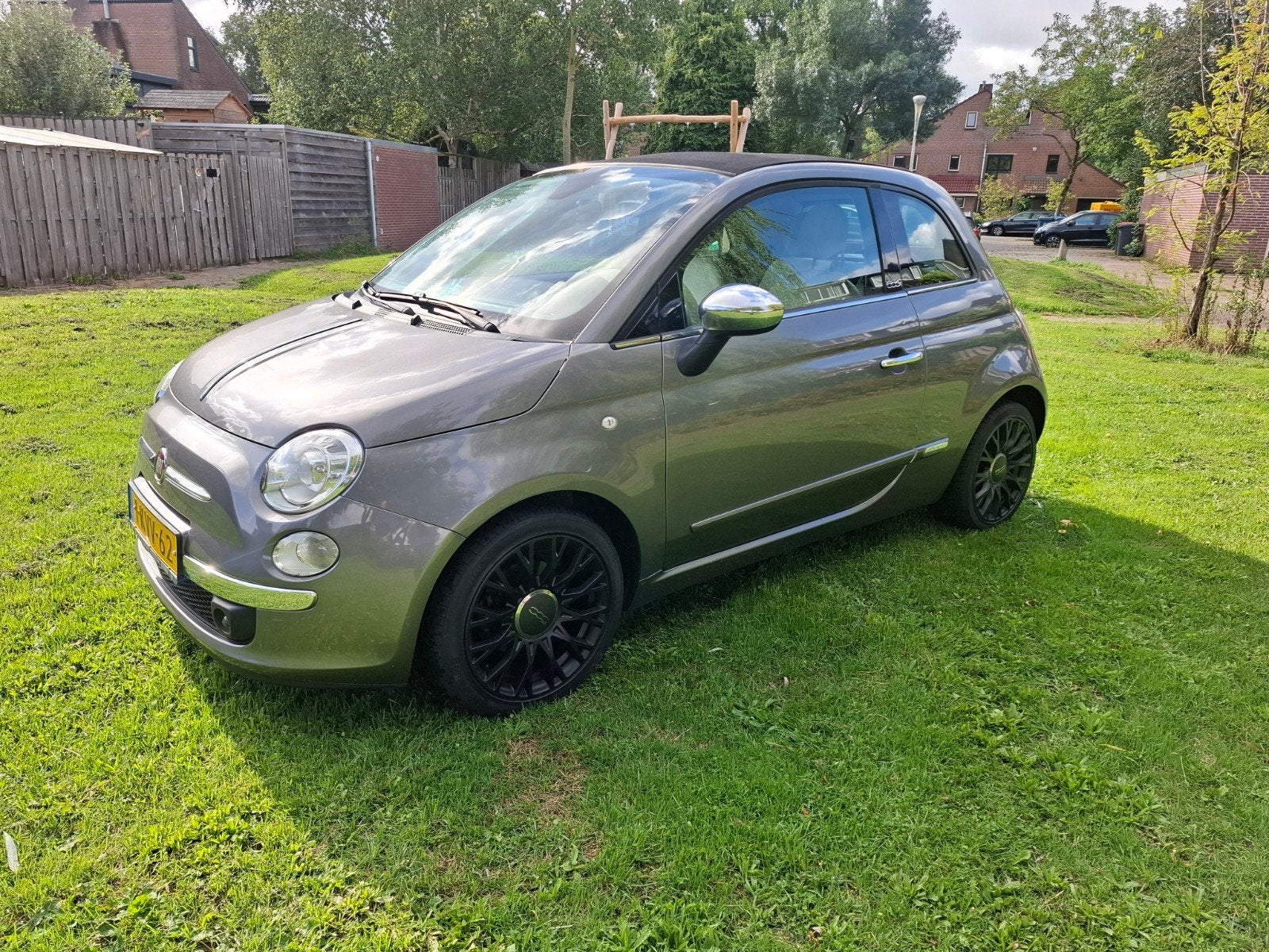 Fiat 500 0.8 Dualogic C 2013 Grijs cabriolet automaat, Auto's, Fiat, USB, 4 cilinders, 26 km/l, Particulier