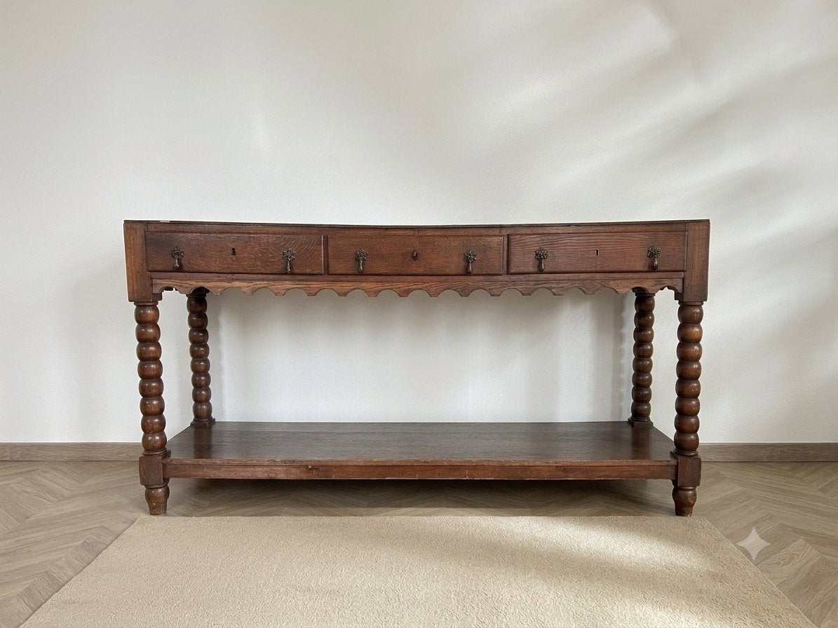 Mooie sidetable met bobbin poten, Antiek en Kunst, Ophalen