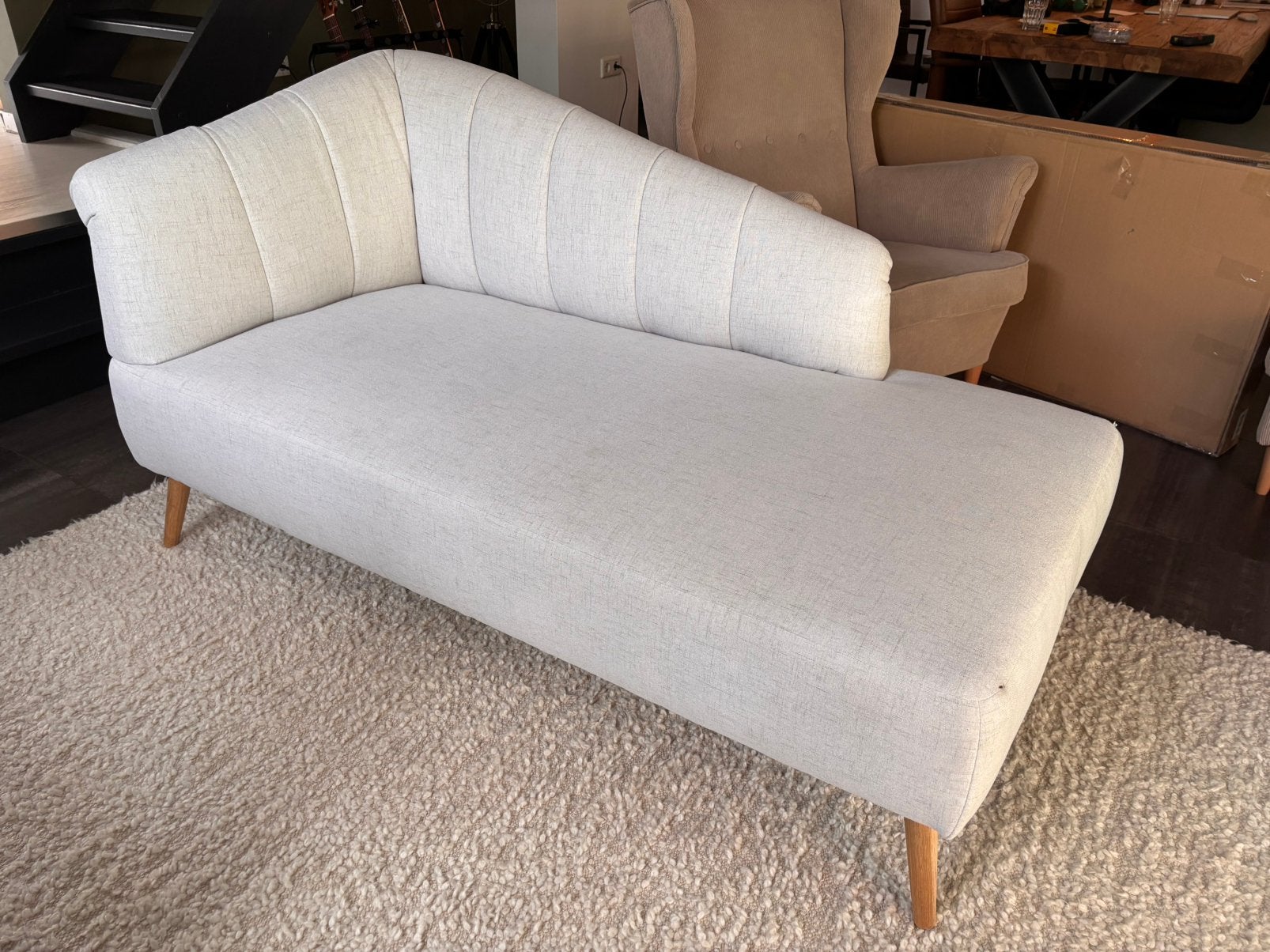 Chaise Longue Recamiere Lucy, Ophalen, Eenpersoons, Zo goed als nieuw, Minder dan 150 cm