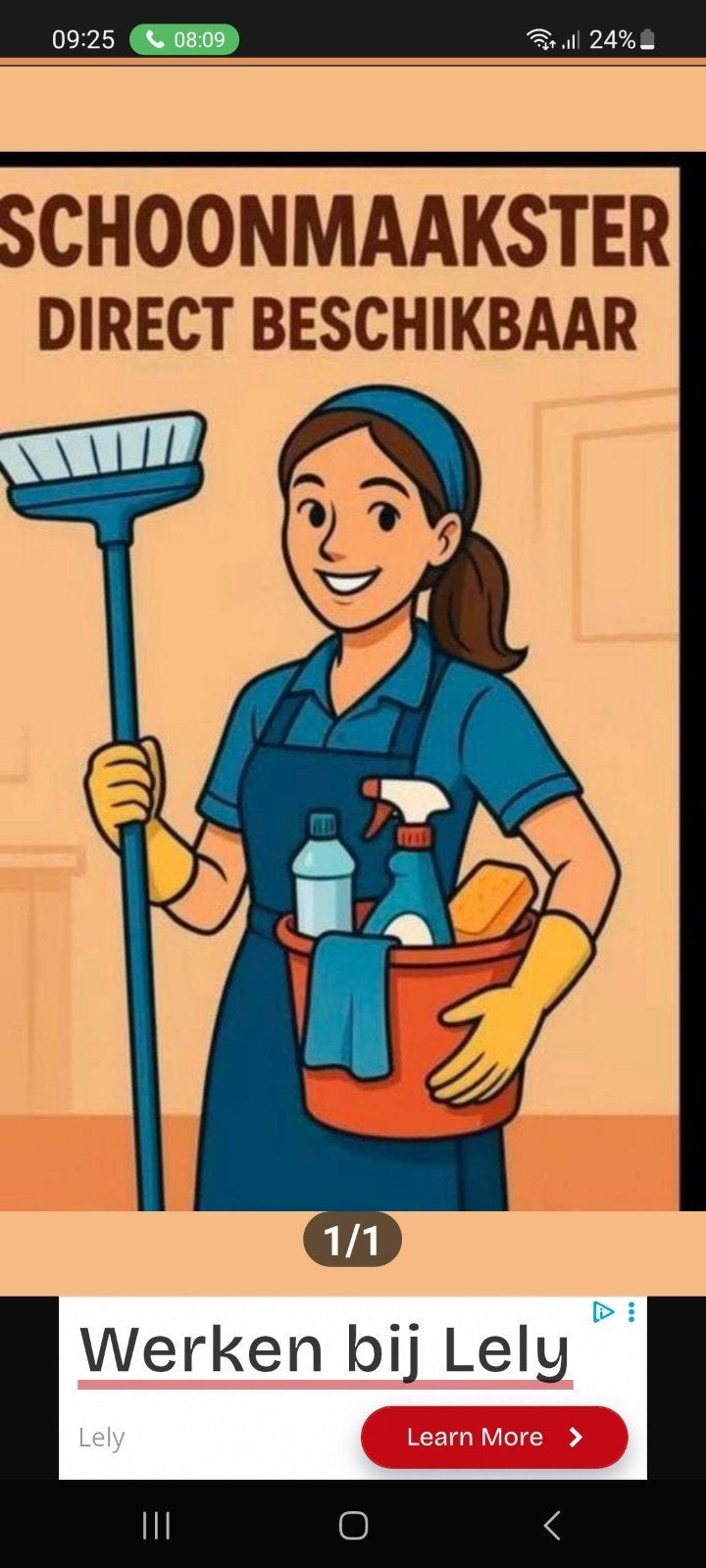 Schoonmakster aangeboden, Vanaf 10 jaar, Overige vormen
