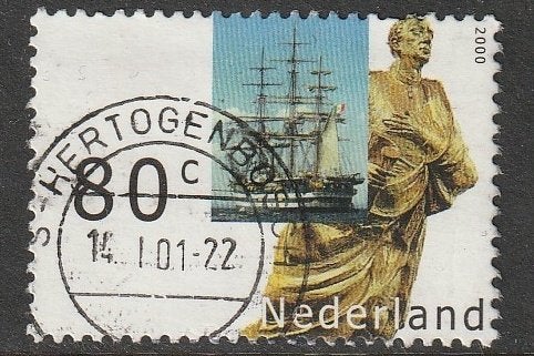 Nederland 2000 1910 Amerigo Vespucci, Gest Den Bosch, Ophalen of Verzenden, Na 1940, Gestempeld