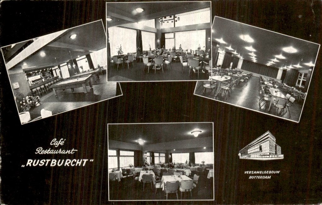 Rotterdam - Café-Restaurant Rustburcht - Verzamelgeouw-Zuid, Ophalen of Verzenden, 1960 tot 1980, Gelopen, Zuid-Holland