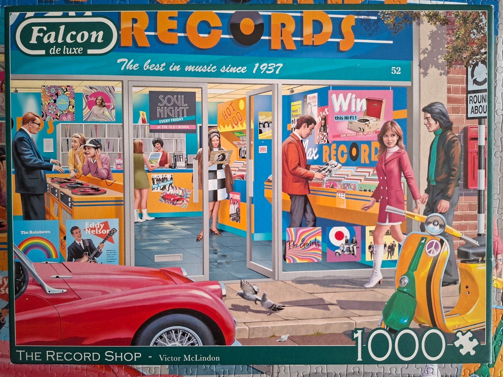 Falcon de luxe puzzel: The Record Shop (1000 stukjes), Ophalen of Verzenden, 500 t/m 1500 stukjes, Zo goed als nieuw, Legpuzzel