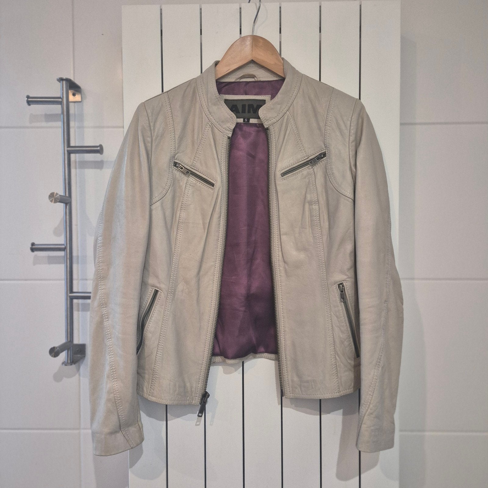 aim leren jasje maat s, Kleding | Dames, Ophalen of Verzenden, Zo goed als nieuw, Zwart