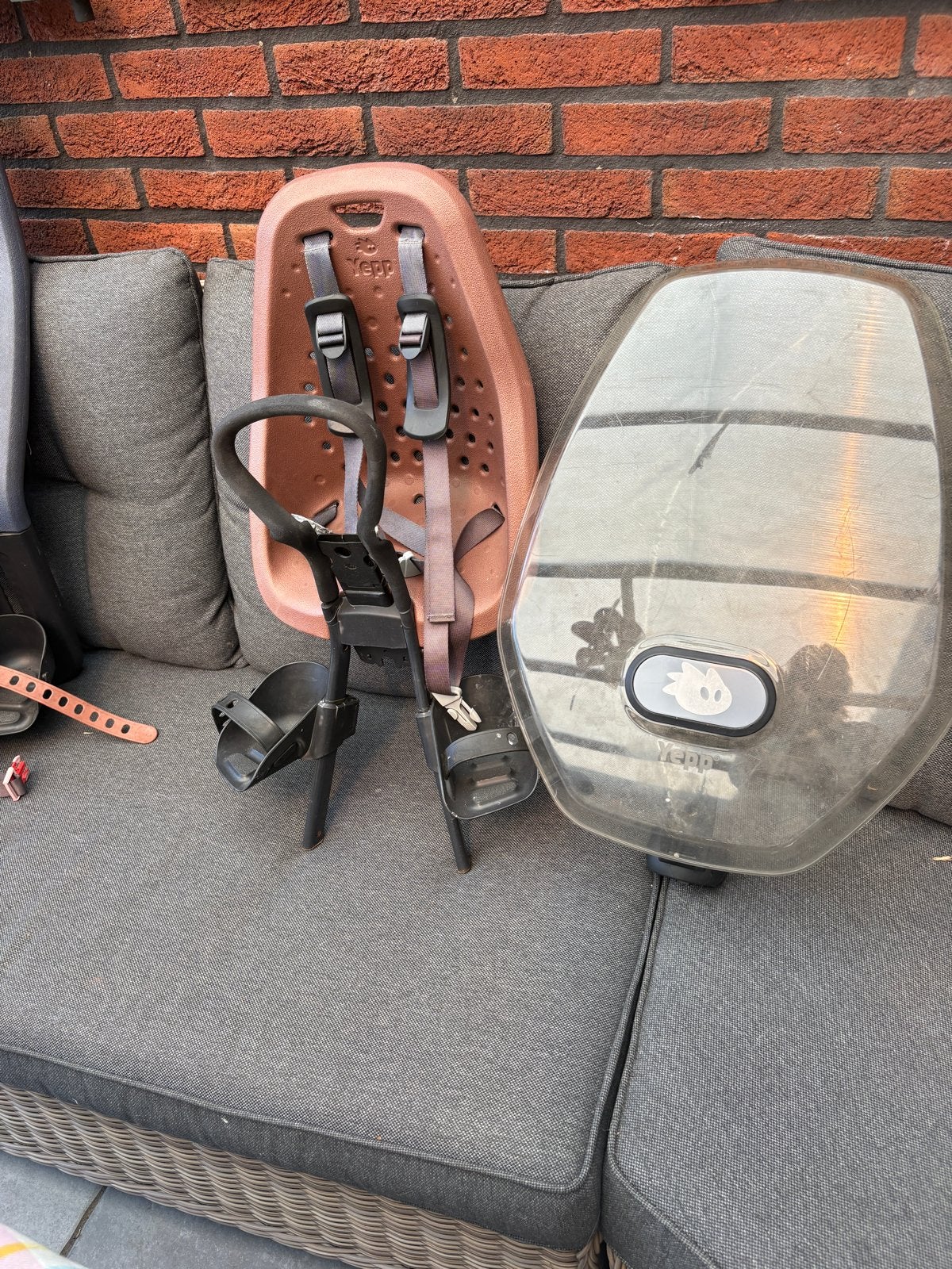 Yepp Fietsstoeltje Voorop met Windscherm, Voorzitje, Ophalen of Verzenden, 0 t/m 13 kg, Gebruikt