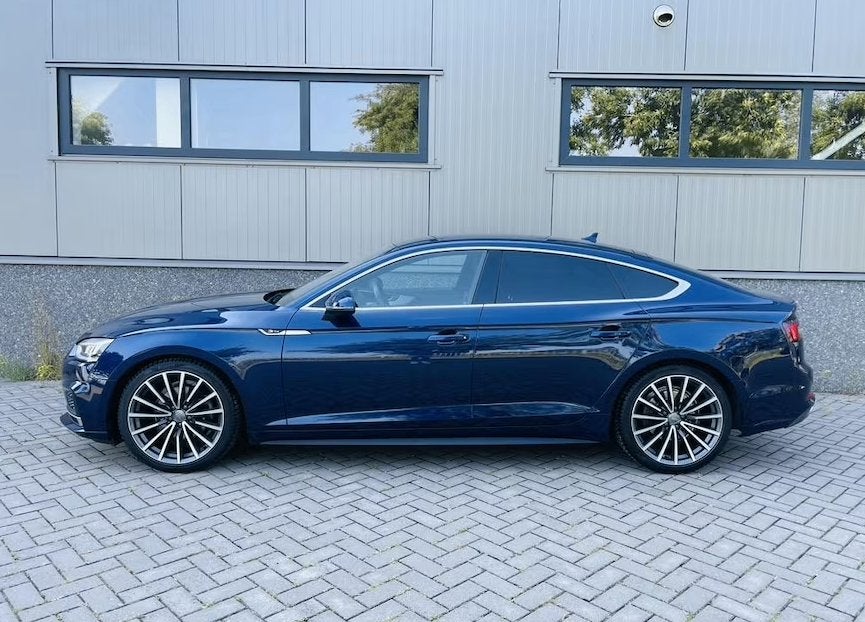 Audi A5 2.0 S-line Navarra Blauw (+ afneembare trekhaak), Auto's, Dealer onderhouden, Zwart, 4 cilinders, 1984 cc