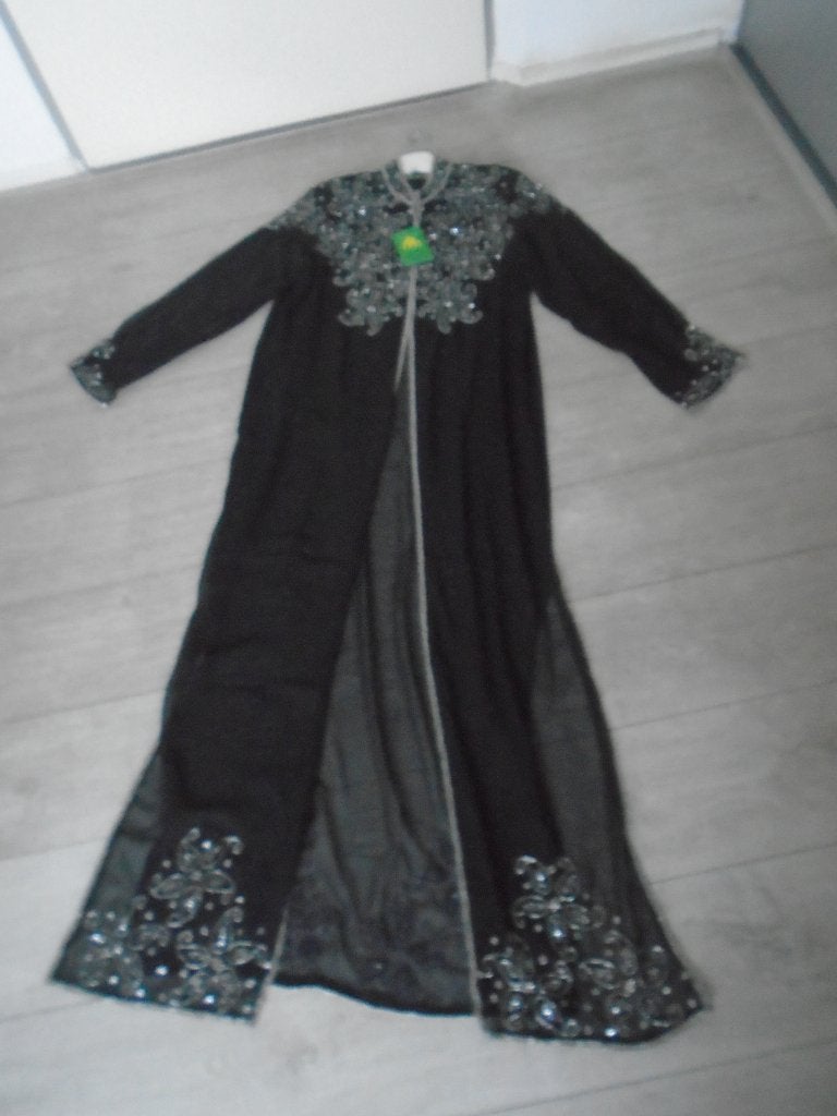 Prachtige zwarte abaya met zilveren Steentjes maat 3XL Nieuw, Kleding | Dames, Overige typen, Verzenden, Zwart, Maat 46/48 (XL) of groter