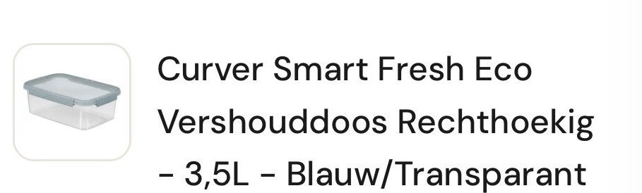 2 nieuwe ongebruikte curver smart eco verhouddozen - 3,5 ltr, Blauw, Kunststof, Ophalen of Verzenden, Zo goed als nieuw