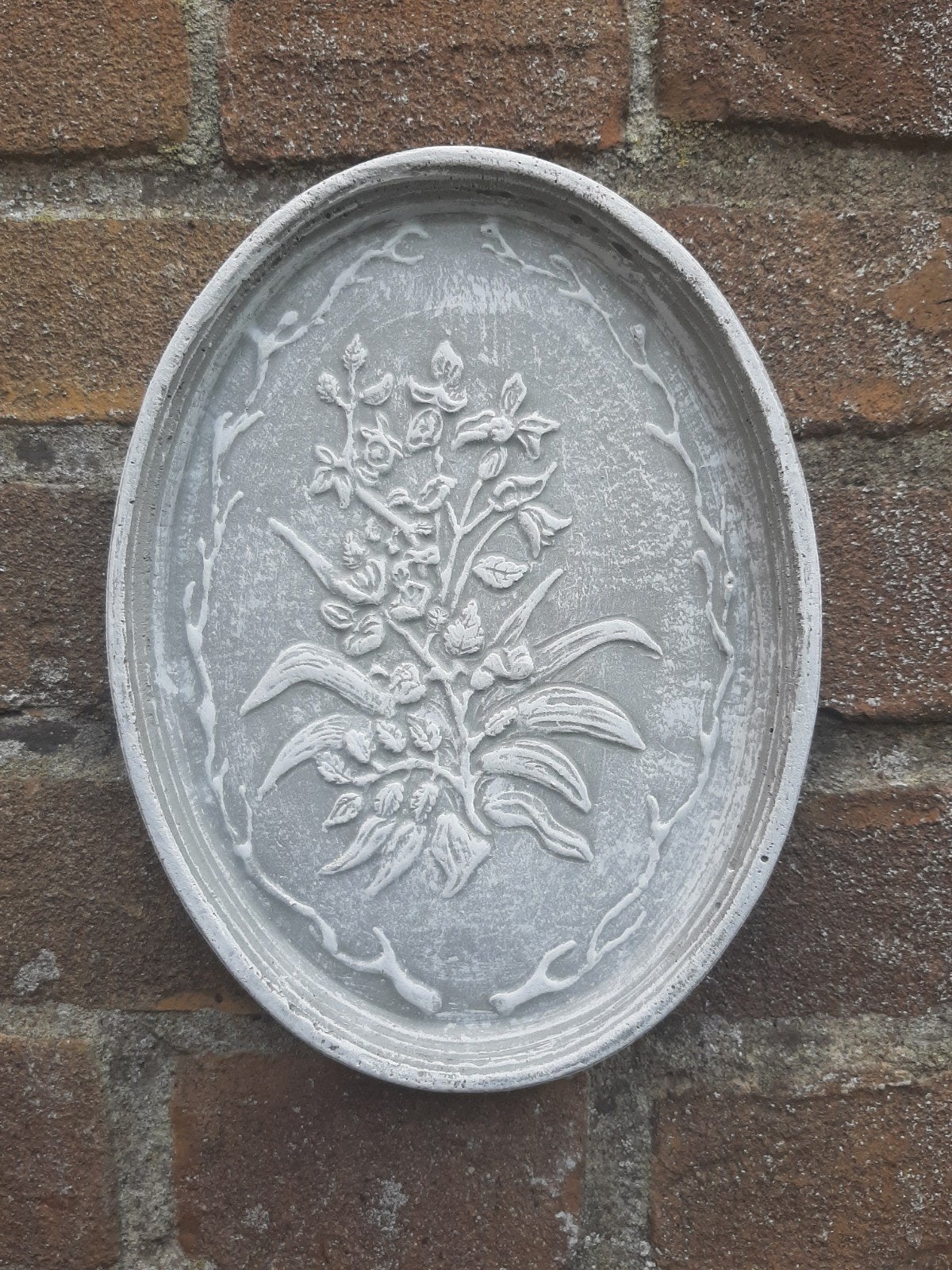 Bloemen wanddecoratie betonnen beeld tuinbeeld beton, Tuin en Terras, Ophalen of Verzenden