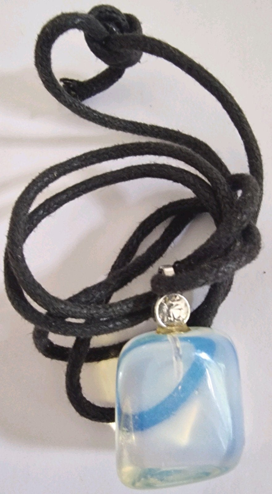 ketting met hanger maansteen., Ophalen of Verzenden, Zilver, Met hanger