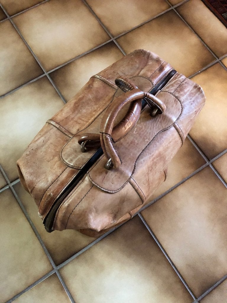 Leren reis tas metslot mogelijkheid H53 X B41 X D23 CM ., 40 tot 60 cm, 30 cm of meer, Bruin, Verzenden