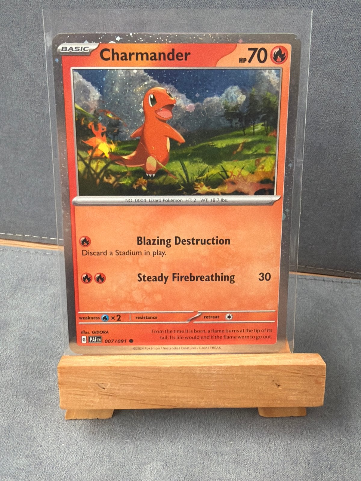 Charmander Pokémon Kaart - Basic HP 70 - 007/091, Ophalen of Verzenden, Zo goed als nieuw, Losse kaart