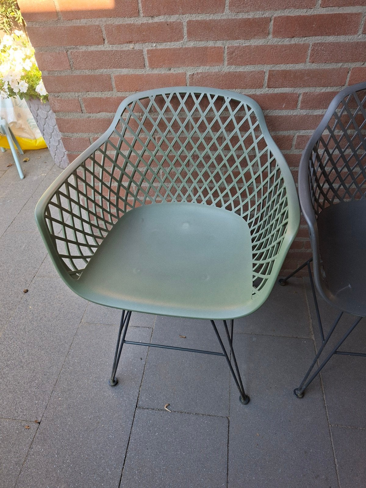 Intratuin Ava stoelen - 3 groen, 3 grijs (6 stuks), Ophalen, Gebruikt, Overige kleuren, Modern