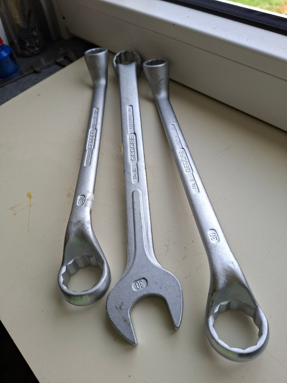 3 nieuwe grote maat sleutels  2 ring en 1steek  2x 24/30/en, Ophalen of Verzenden